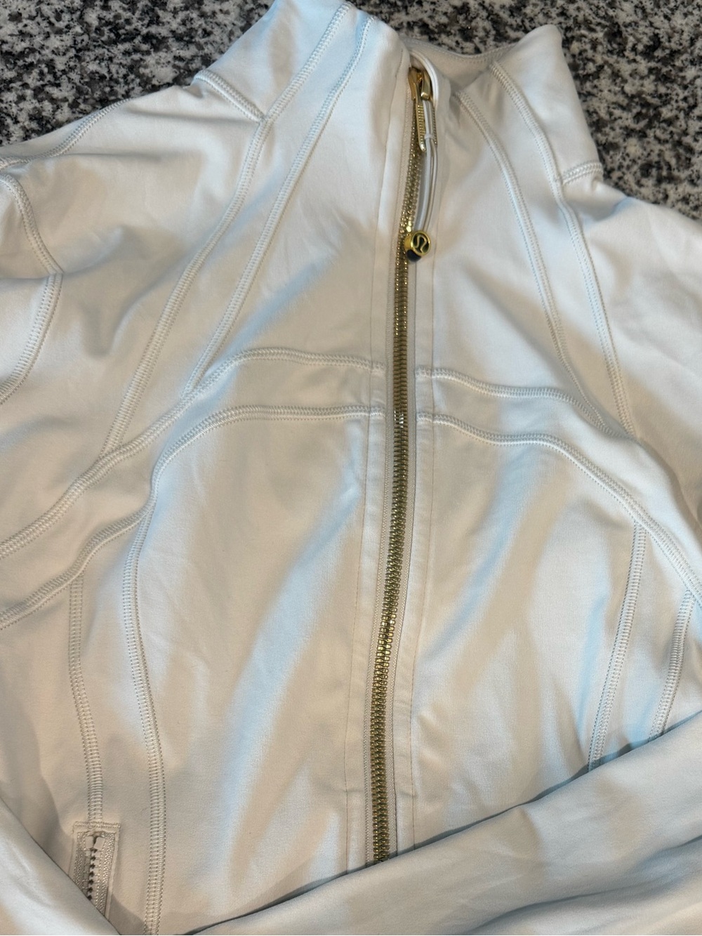 Lululemon Cropped Define Nulu Gold Zipper Ivory